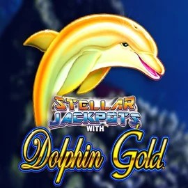 Dolphin Gold with Stellar Jackpots slot logo by Lightning Box Game at Ritzo Casino